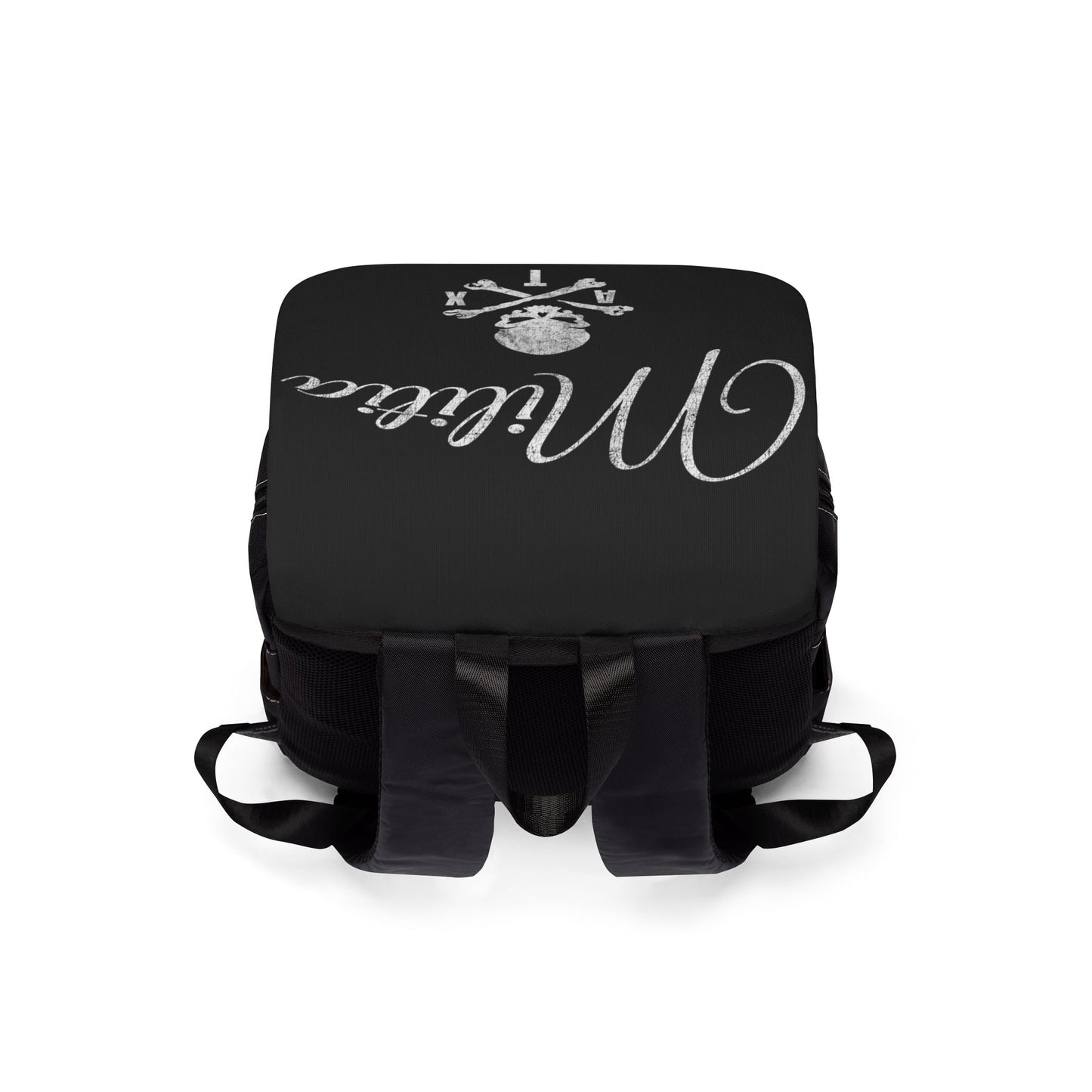 Black staple skull backpack