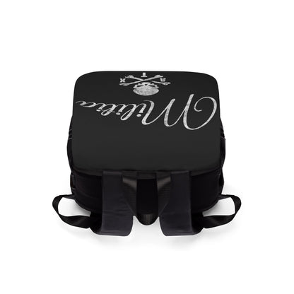 Black staple skull backpack