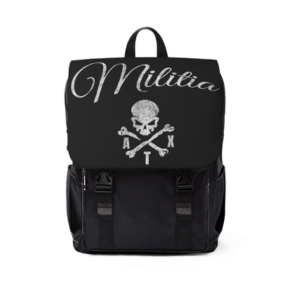 Black staple skull backpack