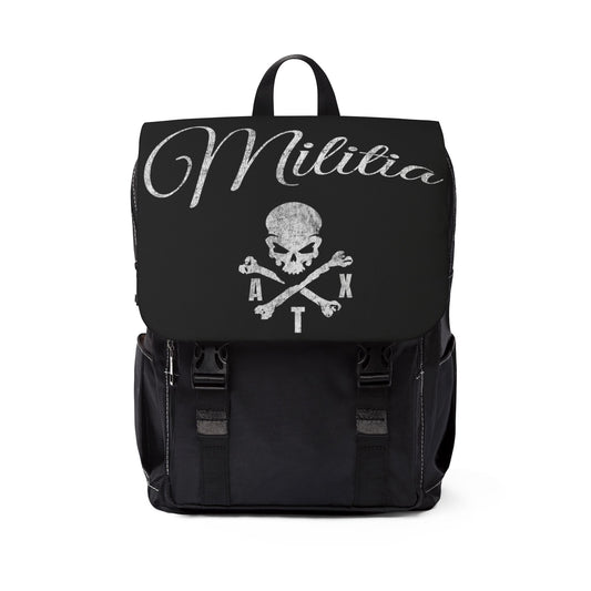 Black staple skull backpack